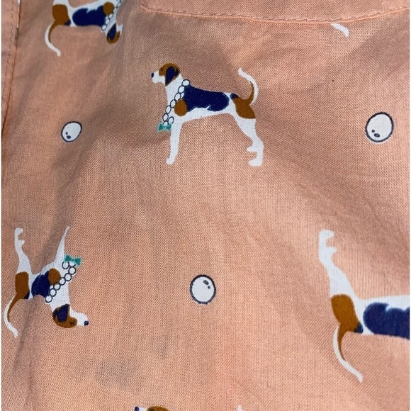 Red Camel Peach Dog Print Button Down Shirt - Picture 4 of 5